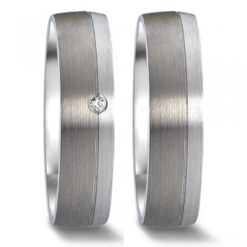 Trauringe Weissgold von Weidner 62054 + 72054